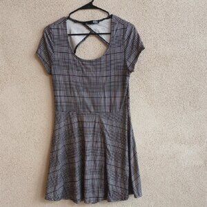 Make Offer Rebel Sugar Gray and Black Fit and Flare Mini Dress Scoop Neck